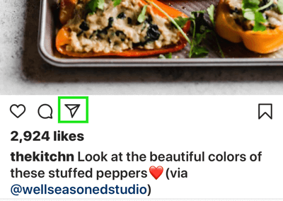 Crea storie Instagram forti e coinvolgenti, opzione per inviare un post su Instagram