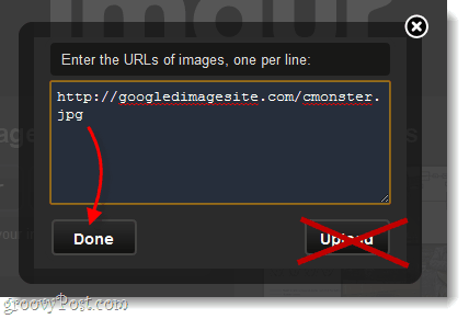 inserisci il vecchio URL dell'immagine