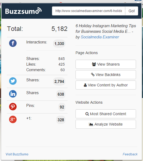 estensione buzzsumo chrome