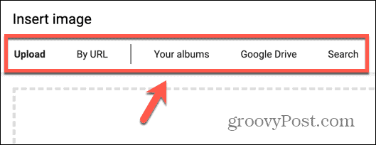 opzioni per le immagini di Google Documenti