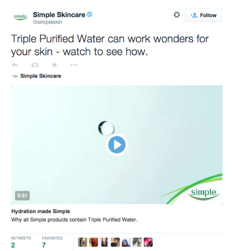 semplice skincare twitter video prodotto promozionale