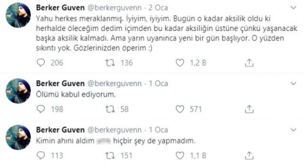 Berker Güven ha avuto momenti spaventosi con la nota "Accetto la morte"