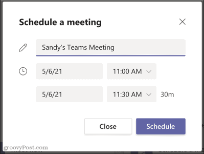 Imposta una riunione in Microsoft Teams per dopo