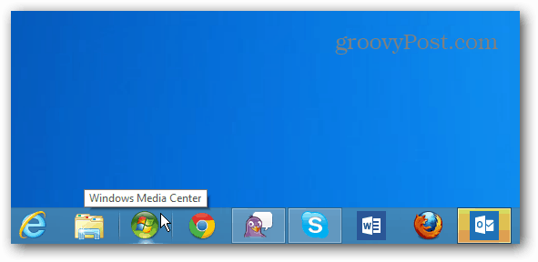 Icona di Windows Media Center Barra delle applicazioni