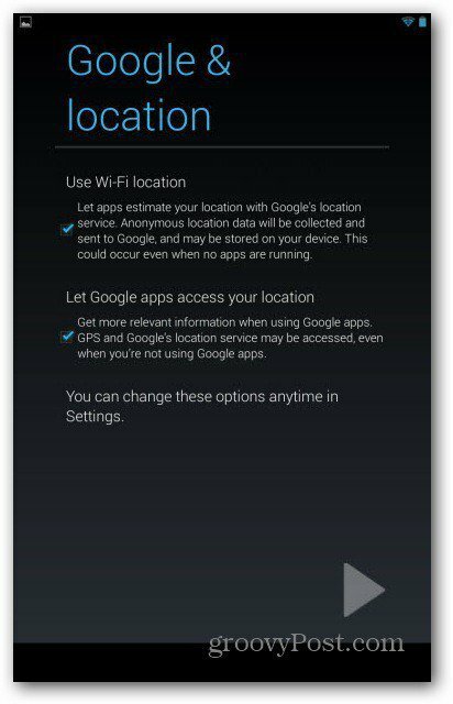 Account utente Nexus 7 - Posizione di Google