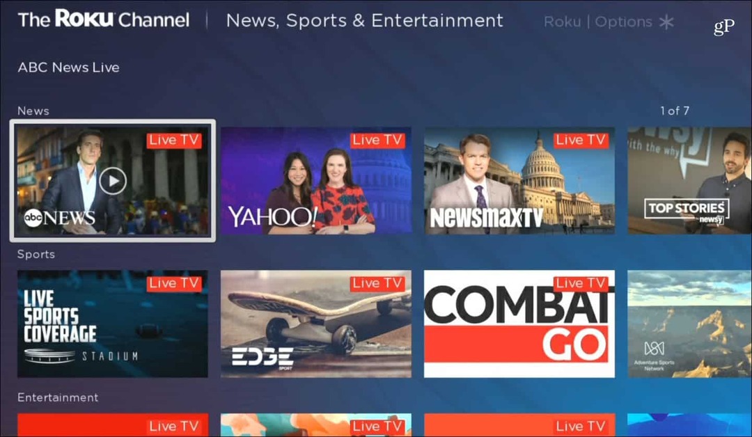 Il canale Roku aggiunge più contenuti sportivi e di intrattenimento dal vivo