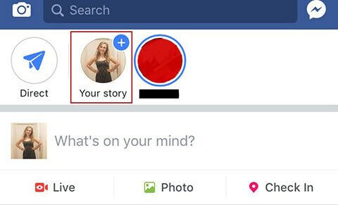 Creare la tua prima storia di Facebook.