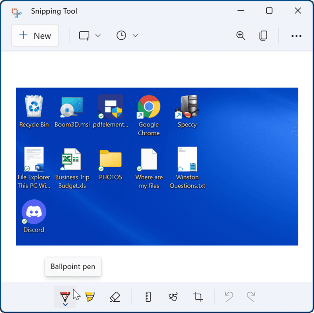 modifica o annota screenshot Strumento di cattura di Windows