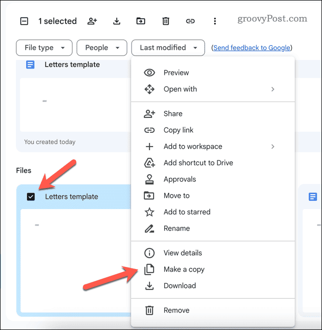 Fare una copia di un documento di Google Documenti