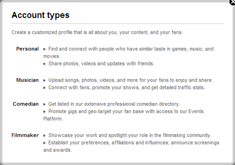 Nuovi ruoli del profilo Myspace