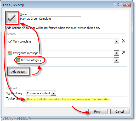 icone di quickstep personalizzate in Outlook 2010