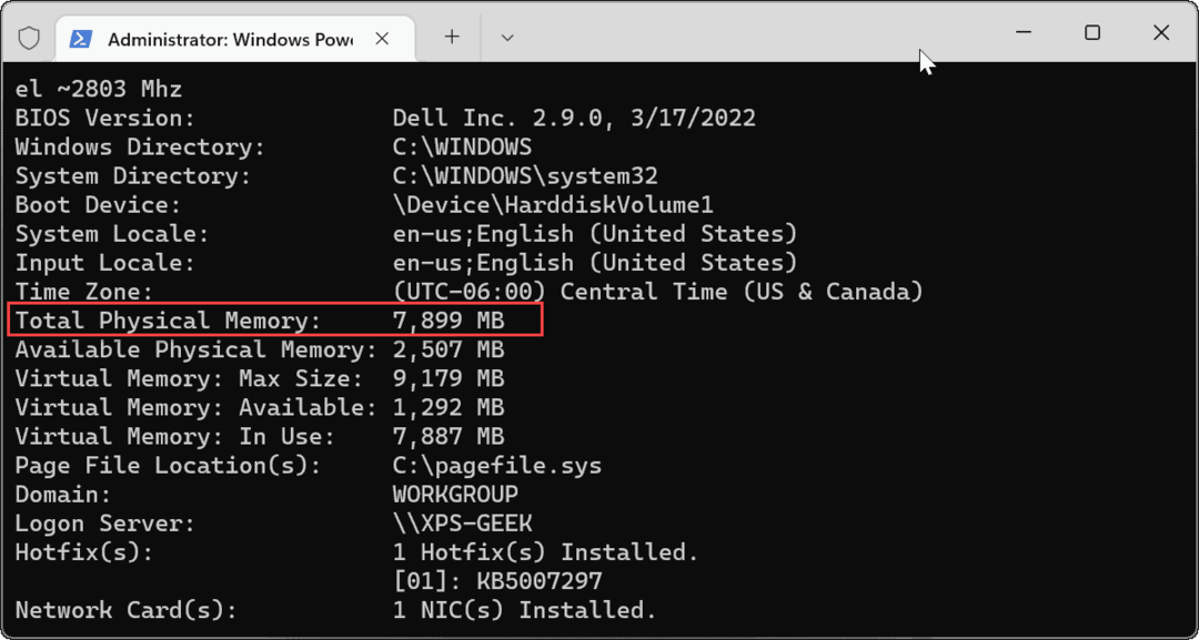 controlla le informazioni sulla RAM su Windows 11