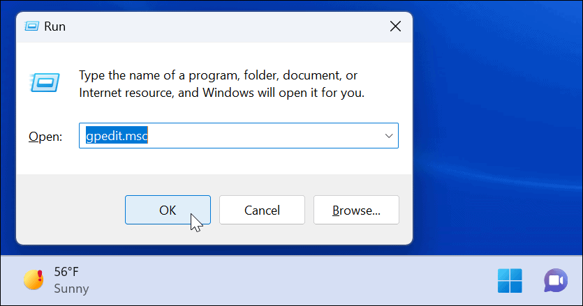 Esegui per impedire modifiche rapide alle impostazioni su Windows 11