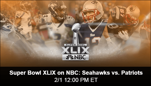 Streaming NBC Super Bowl XLIX online gratuitamente