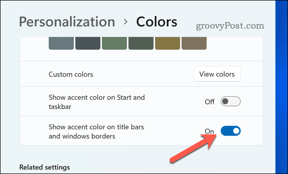 Abilita il colore del bordo in Windows
