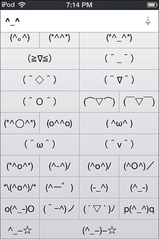 Emoticon Unicode per iPod
