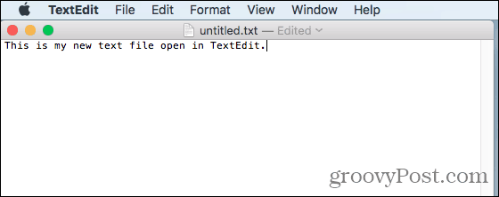 File di testo aperto in TextEdit su Mac
