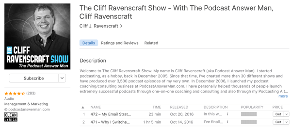 lo spettacolo Cliff Ravenscraft
