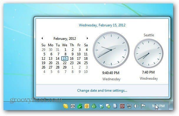 Orologio calendario di Windows