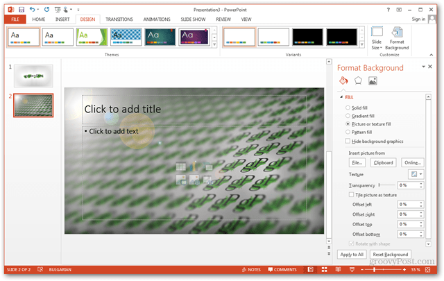 Office 2013 Template Crea Crea design personalizzato POTX Personalizza le diapositive Tutorial Come personalizzare lo sfondo