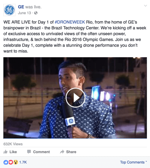 ge facebook live per la settimana dei droni