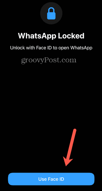 whatsapp usa il face id