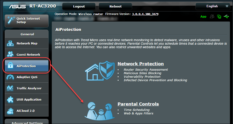 pianificazione dei controlli parentali dei controlli asus router