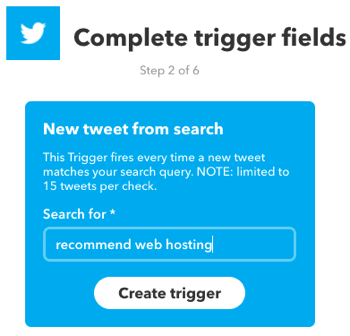 Crea un'applet IFTTT che viene attivata da una ricerca su Twitter.