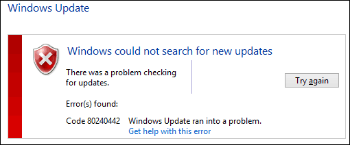 Errore originale di Windows Update