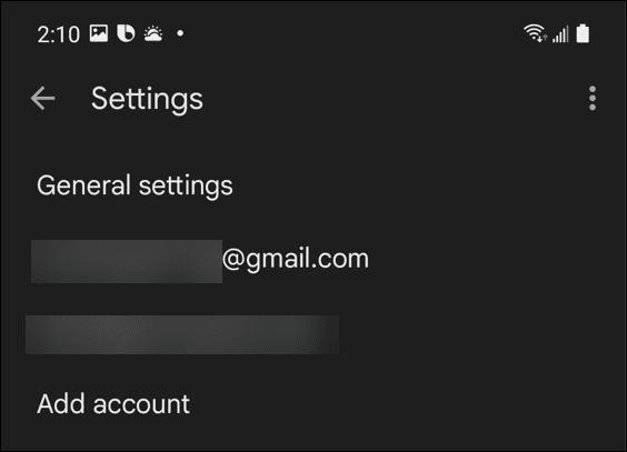scegli l'account gmail