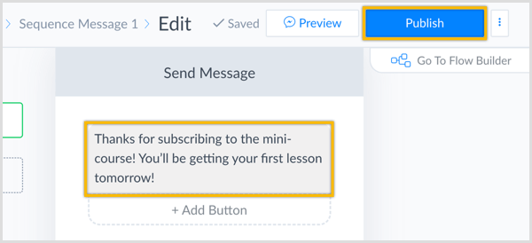 creare una sequenza per il bot Messenger con ManyChat
