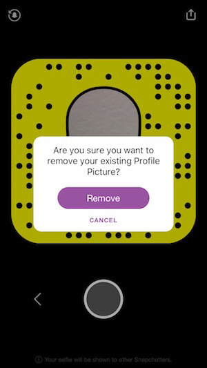 rimuovere il tuo selfie snapchat
