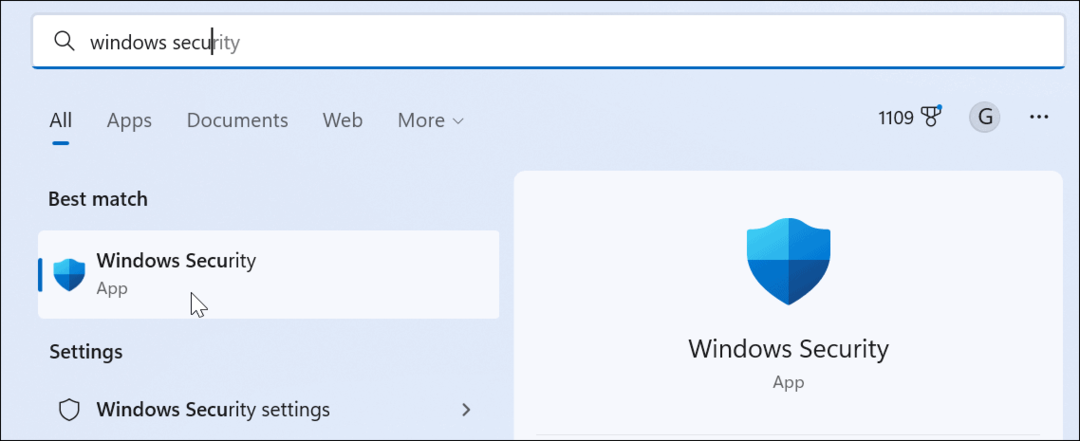 App di sicurezza di Windows