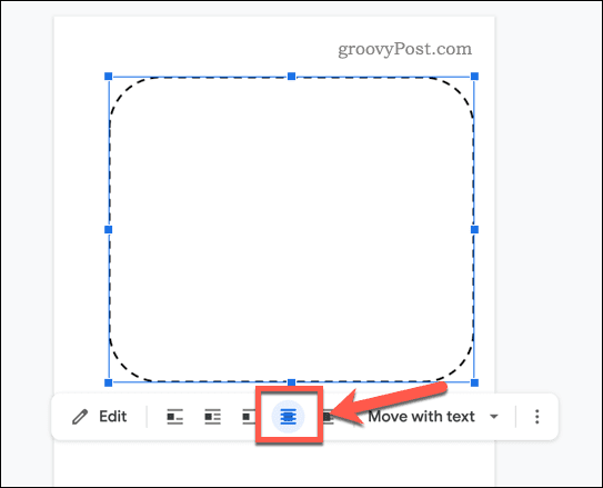 Spostamento della posizione di un'immagine in Google Docs