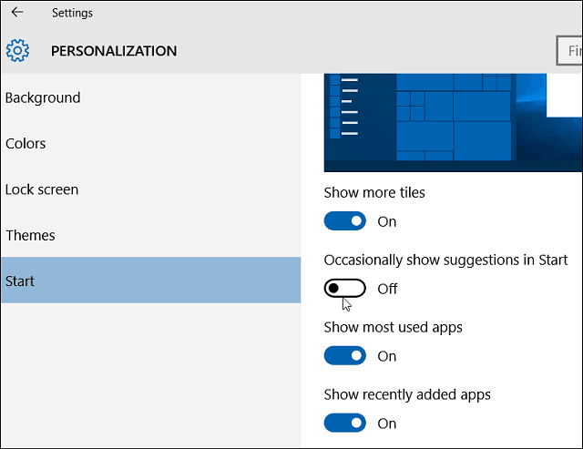 Impostazioni di avvio di Windows 10