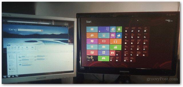 Windows 8 doppio monitor impostazione metro desktop combinazione impostazione multitasking