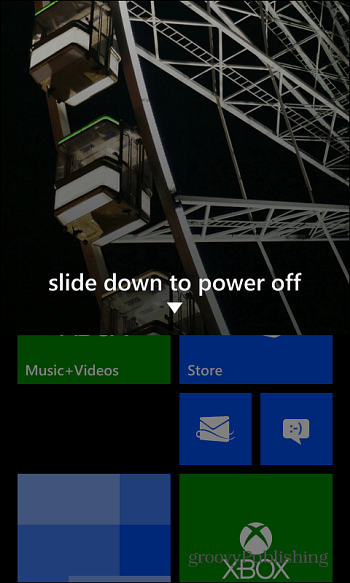 Verso il basso per spegnere Windows Phone 8