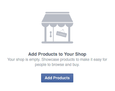 aggiungi prodotti al negozio Facebook
