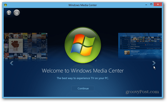 Avvia Windows Media Center