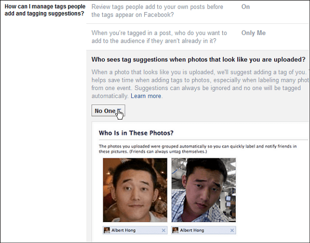 Impedisci a Facebook di contrassegnare automaticamente le tue foto