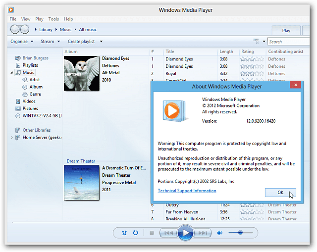 Dove si trova Windows Media Player in Windows 8?