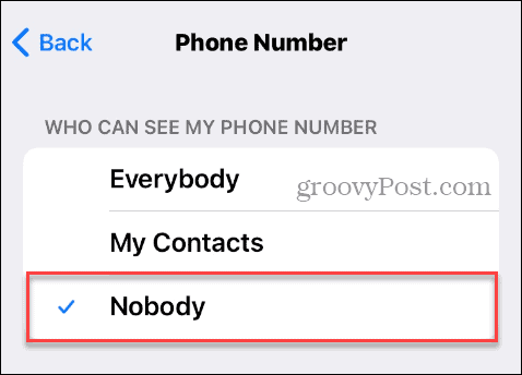 Nessuno può vedere il numero di telefono in Telegram su iPhone