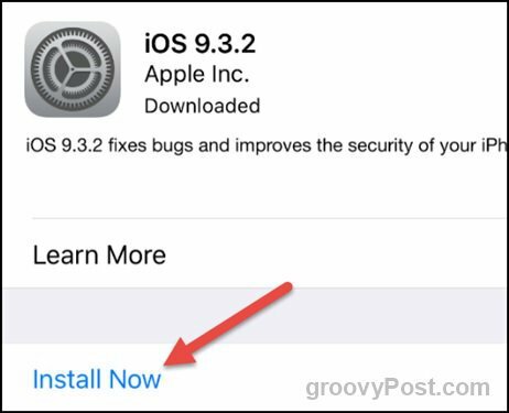 installazione di Apple iOS 9.3.2