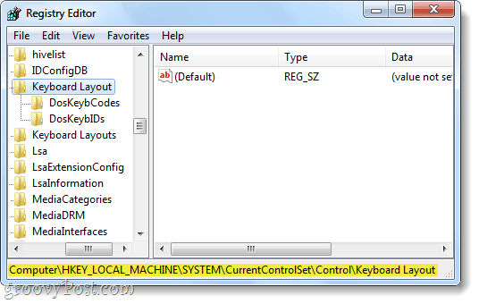 chiave di registro layout tastiera windows 7