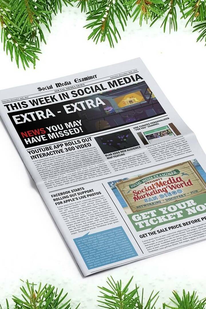 L'app YouTube lancia un video interattivo a 360 gradi: questa settimana sui social media: Social Media Examiner