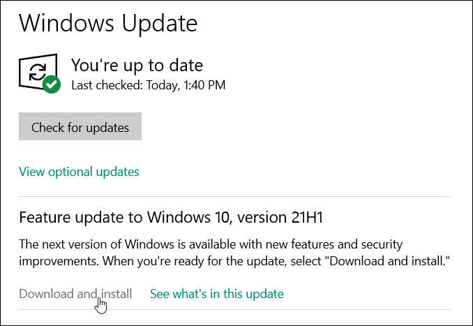 Download e installazione di Windows Update