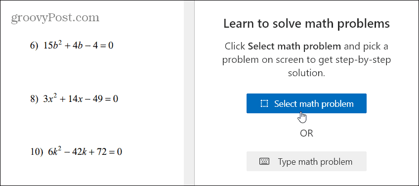 selezionare il problema di matematica