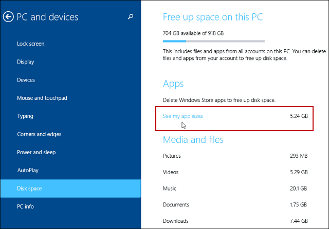 Suggerimento per Windows 8.1: gestisci le app moderne e libera spazio su disco