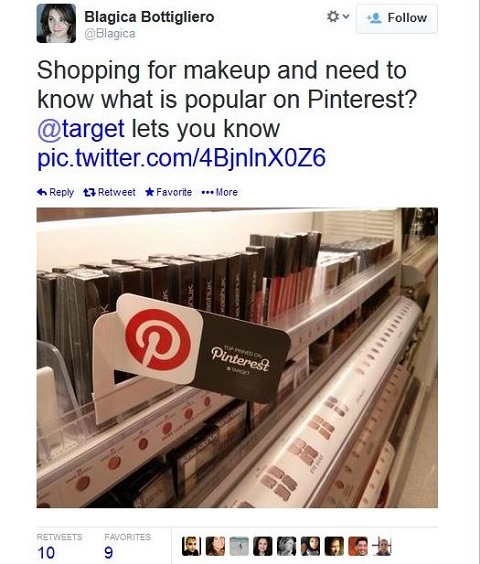 tweet del tag pinterest in negozio nel target