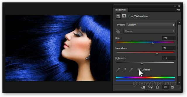 tutorial capelli effetto blu saturazione colore photoshop livello di saturazione aggiungere effetti